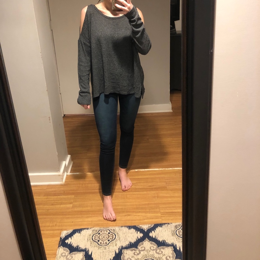 Waffle top sweater